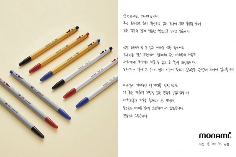 벼랑 끝 회사, 개미들이 살렸다…<b>모나미</b> 대표 '눈물의 편지'