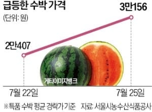 수박 한 통값 사흘새 1만원 뛴 까닭