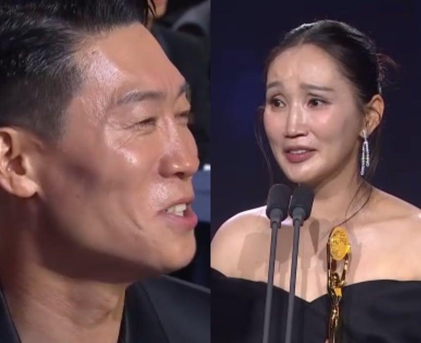 <b>진선규</b>, <b>아내</b> 박보경 청룡시리즈 '여우조연상' 수상에 오열