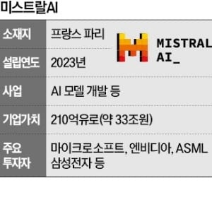 삼성전자, 佛 AI기업 '미스트랄'에 수천억원 투자