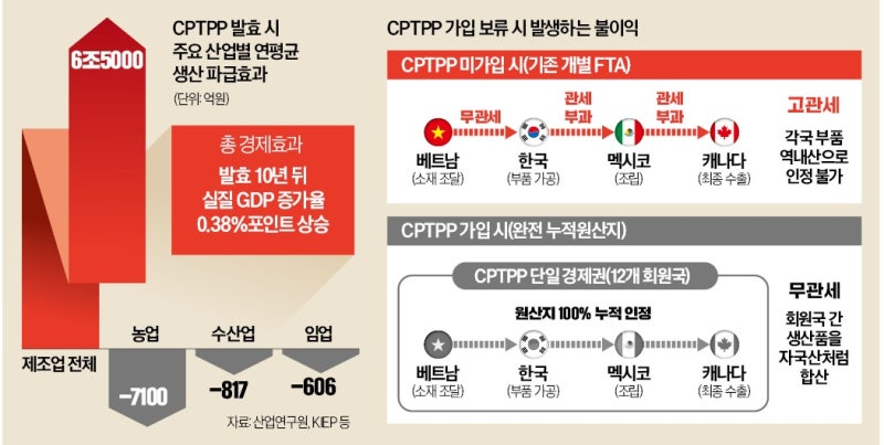 4번째 CPTPP 가입 시도, 또 무산…1년 밀리면 6조 '기회 손실'