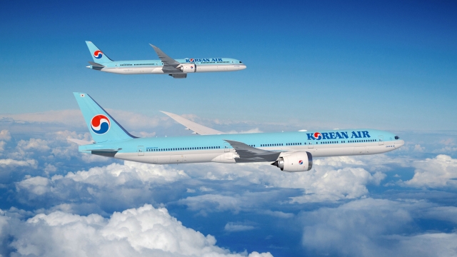 Korean Air B777-9 (below) and 787-10. [Provided by Korean Air]