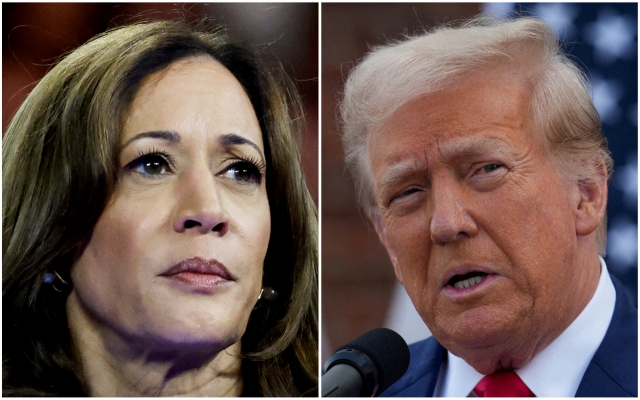 US Democratic presidential candidate Kamala Harris Vice President (left) and Republican presidential candidate Donald Trump former president. [Reuters]