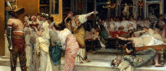프란체스코 네티, 식사 중 검투사 결투(일부 확대), 1880