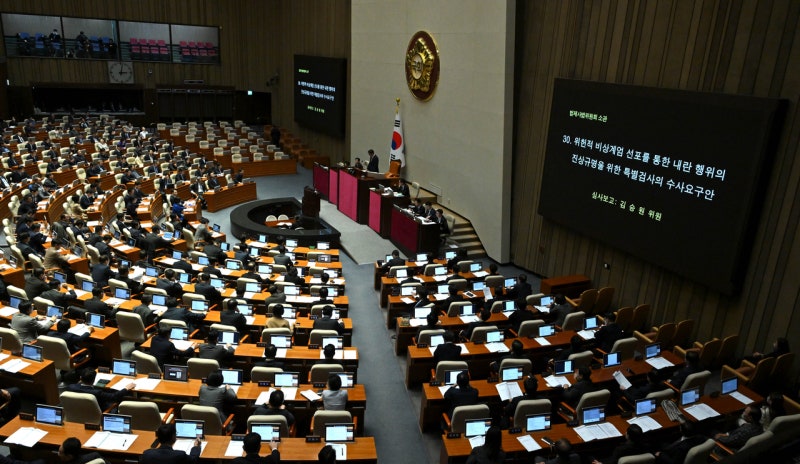 ‘내란 상설 특검안’ <b>본회의</b> 통과…<b>한덕수</b>·추경호·여인형 수사 대상