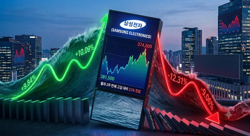 “2주 만에 고점 대비 25% 증발”…코인처럼 요동치는 2000조 거함 삼성전자 [투자360]