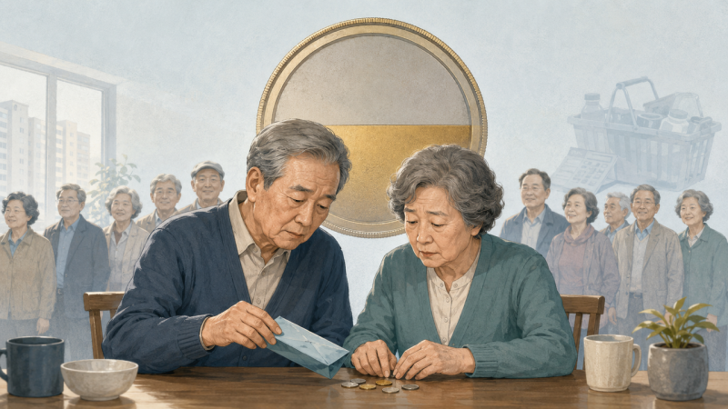 노인 90% <b>연금</b> 받지만 절반은 월 50만원 미만… 성별·자산 격차도 심각