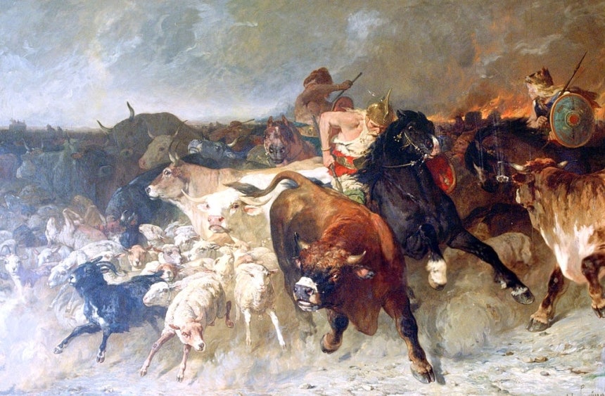 에바리스트 비탈 뤼미네,골족 약탈자들,1867,캔버스에 유채,210x318cm,랑그르 예술 및 역사 박물관 [fotosearch.fr2.gettyimages.co.uk,Public Domain,comm