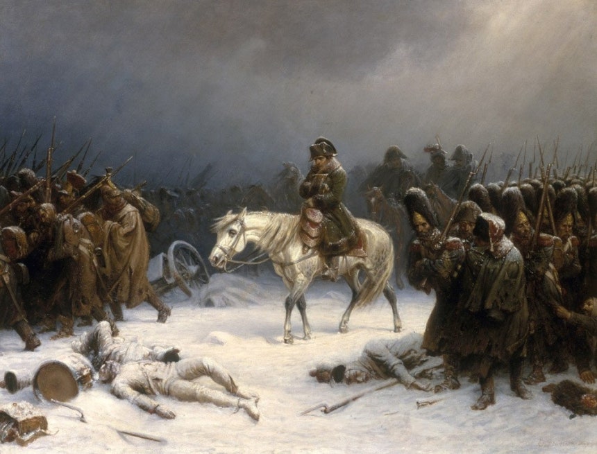 아돌프 노르텐,모스크바에서의 나폴레옹의 퇴각,1851,캔버스에 유채,120x95cm,<a href=