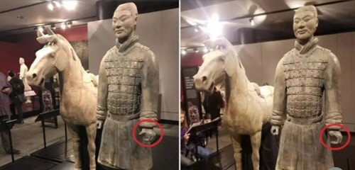진시황 <b>병마용</b> 손가락 훔친 美 청년, SNS에 사진 올렸다 덜미