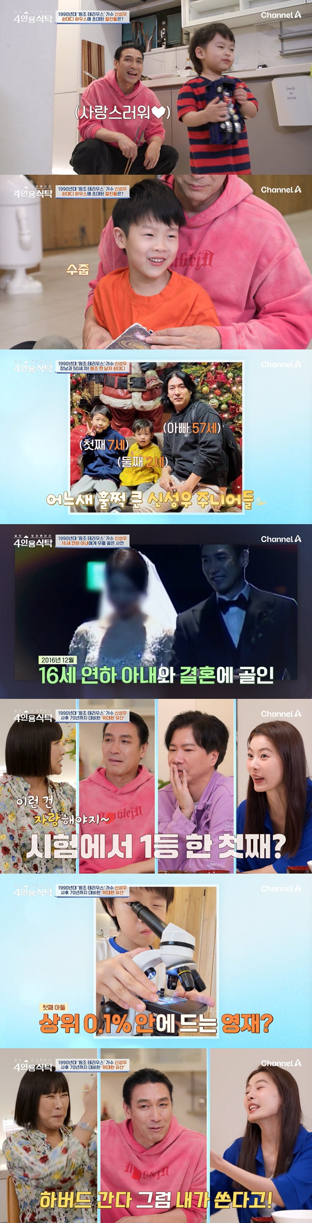 <b>신성우</b> "16세 연하 아내=서열 1위…<b>아들</b>, 상위 0.1% <b>영재</b>" (4인용식탁)