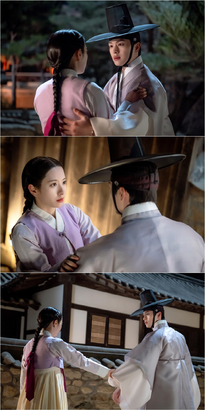 육성재김지연, 심쿵 스킨십…이무기X무녀 <b>로맨스</b> (<b>귀궁</b>)