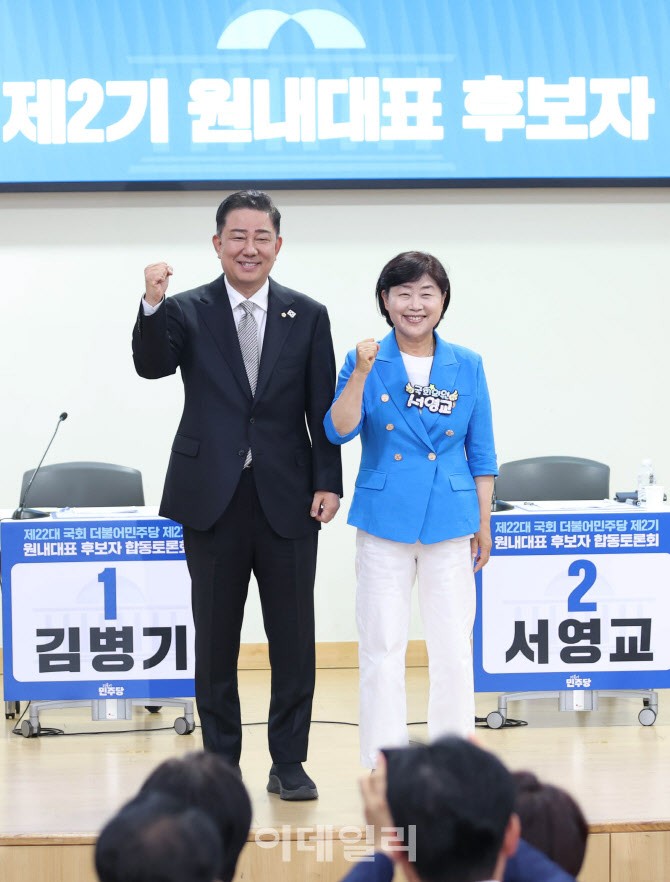 '與원내대표 도전' <b>김병기</b>·<b>서영교</b> '<b>내란 종식</b>·李정부 성공' 한목소리