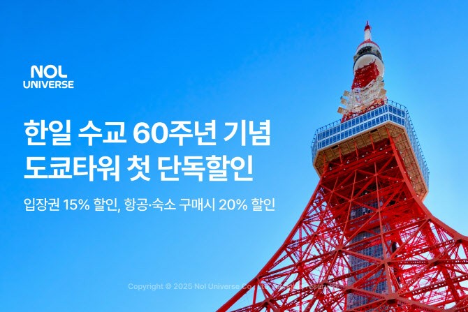 놀유니버스, 한일 수교 60주년 기념 도쿄타워 할인 <b>프로모션</b>