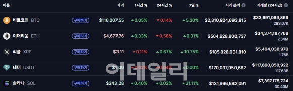 이더리움 4600달러 회복, <b>솔라나</b> 240달러...알트코인 '강세'