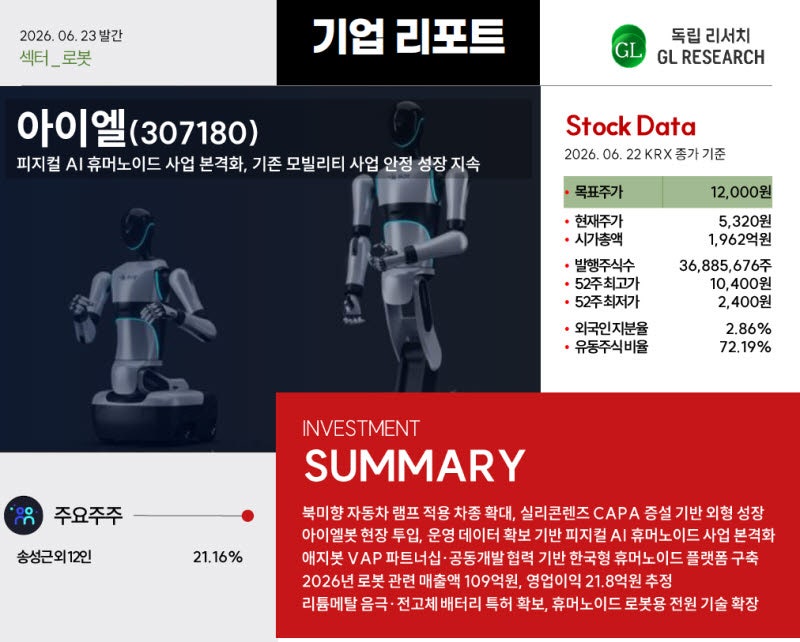 지엘리서치 "아이엘, 제조현장 기반 피지컬AI 경쟁력 주목"