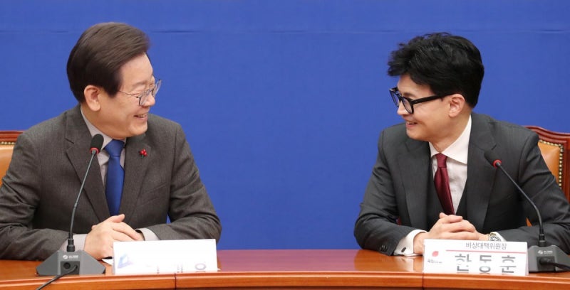 한동훈-<b>이재명</b>, 90분간 채상병특검·<b>금투세</b>·25만원법 논의한다
