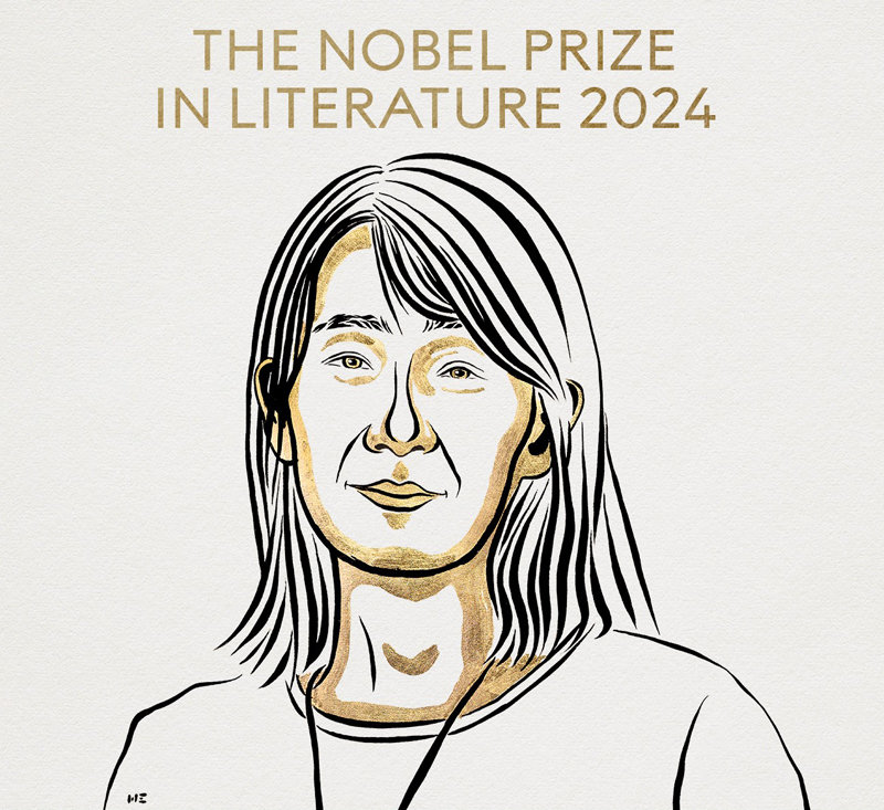 Portrait of this year's Nobel Prize in Literature laureate Hangang painted by Swedish painter Nicklas Elmhed. Photo source: Nobel Committee website