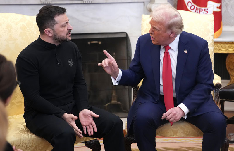 特朗普 - 澤倫斯基峰會（Trump-Zellensky Summit Ball）最終發生了災難，米德爾·澤爾·蘭斯基（Middir Zel Renski）總統烏克蘭（左）和美國總統唐納德·特朗普（Donald Trump）於上個月在華盛頓的白宮舉行了一次會議，
