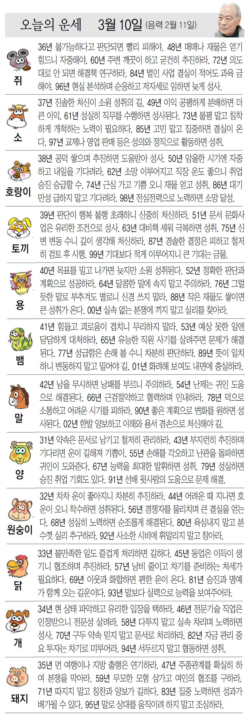 [오늘의 운세/03월 10일]