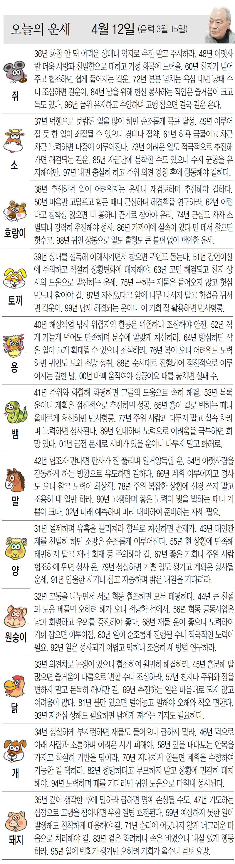[오늘의 운세/04월 12일]