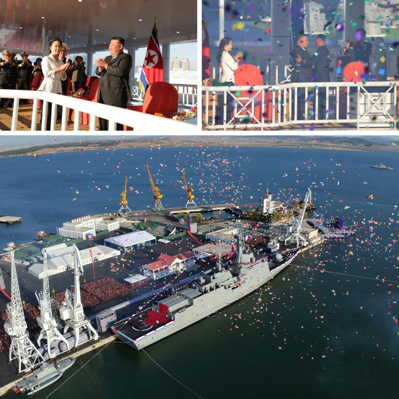 北 구축함 ‘<b>최현호</b>’ 무기 시험…김정은 “<b>해군 핵무장화</b> 가속”