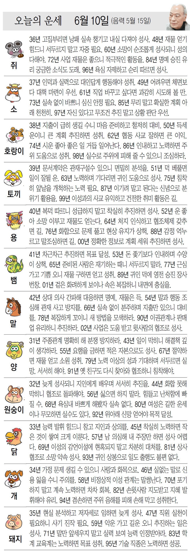 [오늘의 운세/06월 10일]