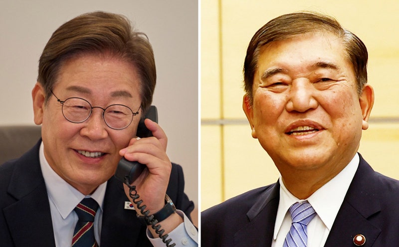 한일정상 25분간 통화… “한미일 3자 협력 지속”