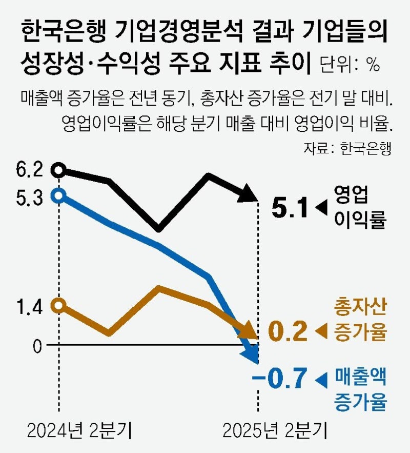 “2분기 기업 성장성-수익성 동시 악화… 美관세에 석화 부진 겹쳐”