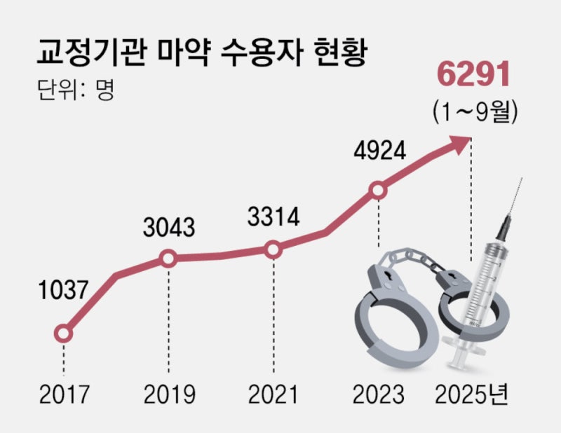 ‘마약 수감자’ 8년새 6배 급증… 재범 막을 재활부서-인력은 없어