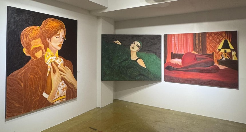 ‘아트 비욘드 페임’ 전시 중 김완선의 작품. 김완선은 “사람은 인연의 그물 안에서 살 수밖에 없는 존재”라고 했다. 갤러리마리 제공