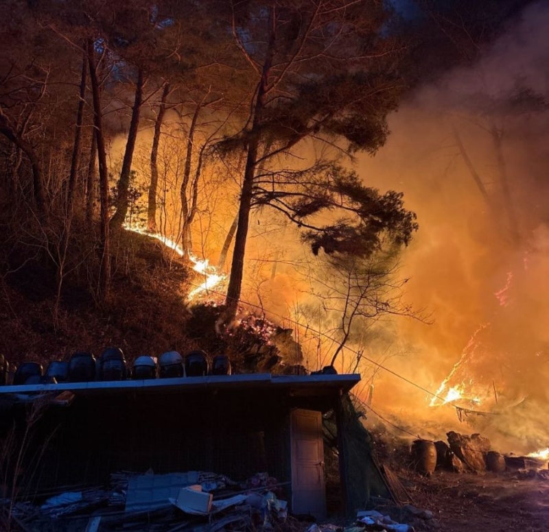<b>인제 산불</b> 확산…정부 “주민 신속<b>대피</b>…모든 장비 동원”