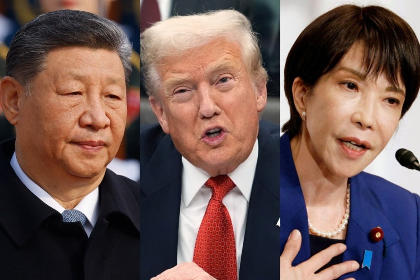 시진핑 중국 국가주석, 도널드 트럼프 미국 대통령, 다카이치 사나에 일본 총리(왼쪽부터). 동아일보DB