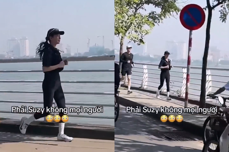 수지-김선호, 베트남서 포착…마스크 벗고 런닝 즐겼다 (영상)