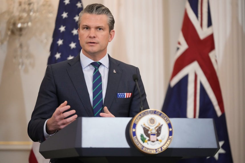 피트 헤그세스 미 국방장관. AP=뉴시스