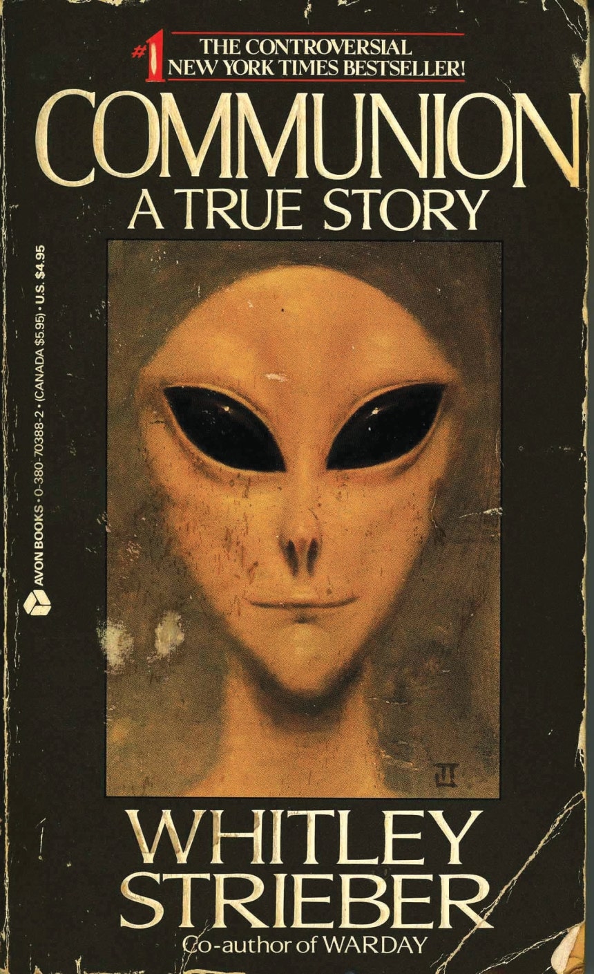 미국 잡지‘성찬(communion)’에 실린 외계인의 모습.이 모습이 이후 외계인 얼굴의 상징적인 아이콘으로 자리 잡았다.