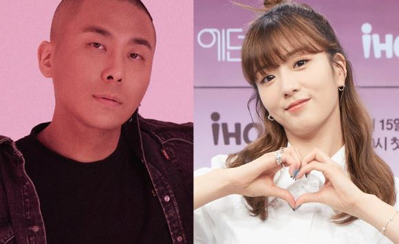 작곡가 그룹 블랙아이드필승의 라도(왼쪽)·걸그룹 에이핑크의 윤보미.하이업엔터테인먼트·IHQ 제공