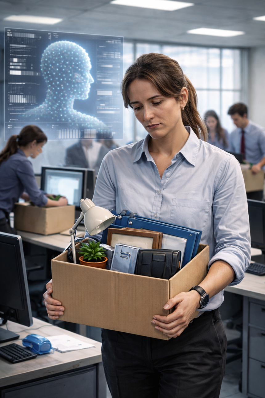 AI 도입이 확산되면서 올해 미국에서 약 5만5000건의 해고가 발생한 것으로 집계됐다.  챗 GPT가 생성한 이미지.