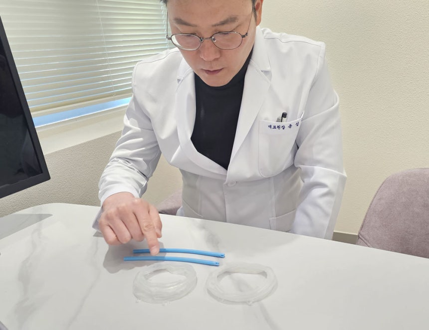 히포 D(왼쪽)와 히포 U(오른쪽)의 차이를 설명하는 윤성준 대표 / 출처=IT동아