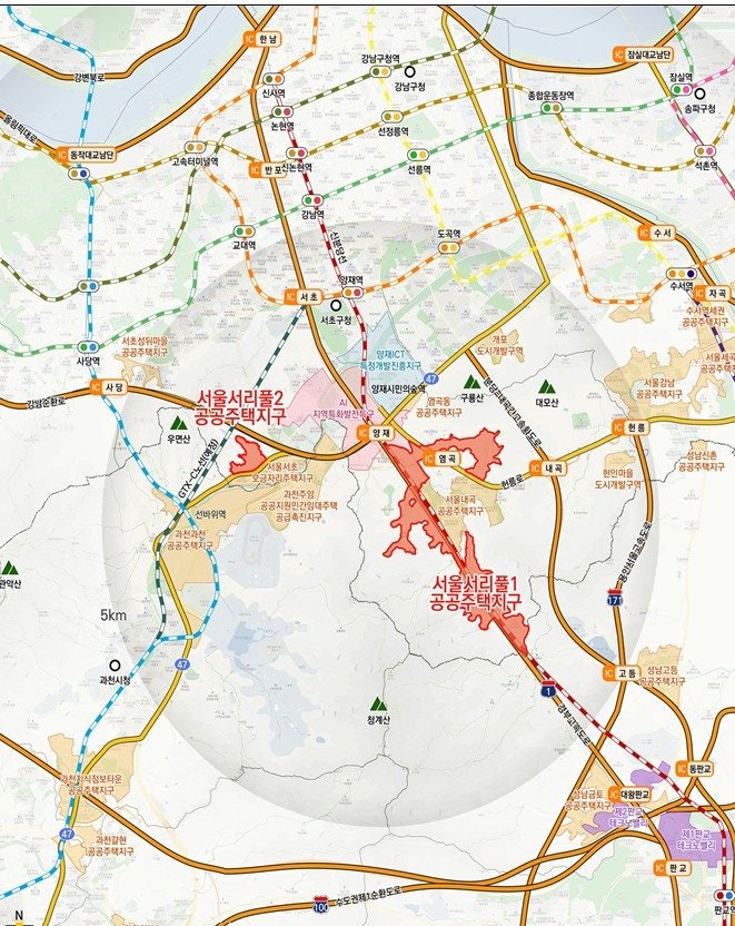 서초구 원지동 등 서리풀1지구에 1만8000채 공급