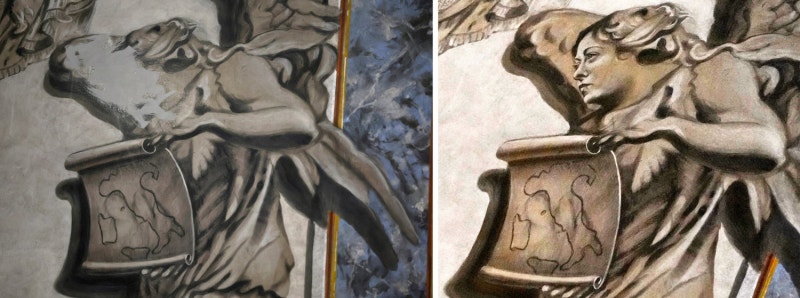 ‘멜로니 닮은꼴’ 로마 성당 천사얼굴 삭제