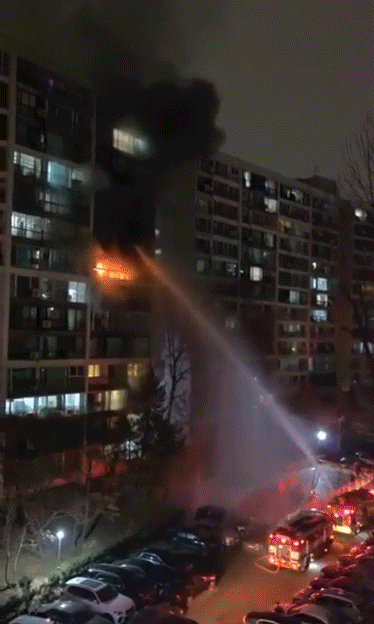 은마아파트 화재 당시 영상. 독자 제공