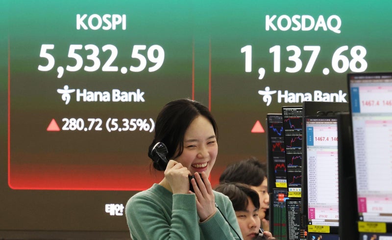 트럼프 한마디에… 코스피 5500 회복