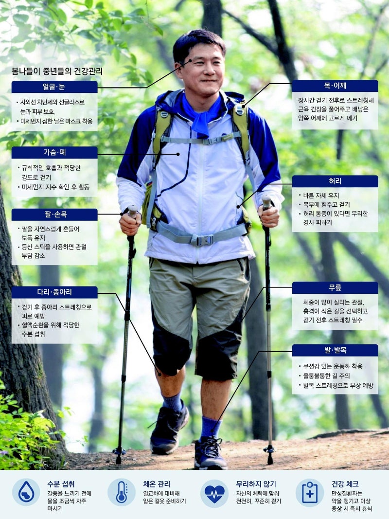 무릎 삐끗-혈압 쑥… 중년 봄 건강은 ‘설렘’보다 ‘점검’이다