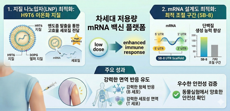 적은 용량에도 효과 강한 ‘mRNA 백신 플랫폼 설계법’ 개발