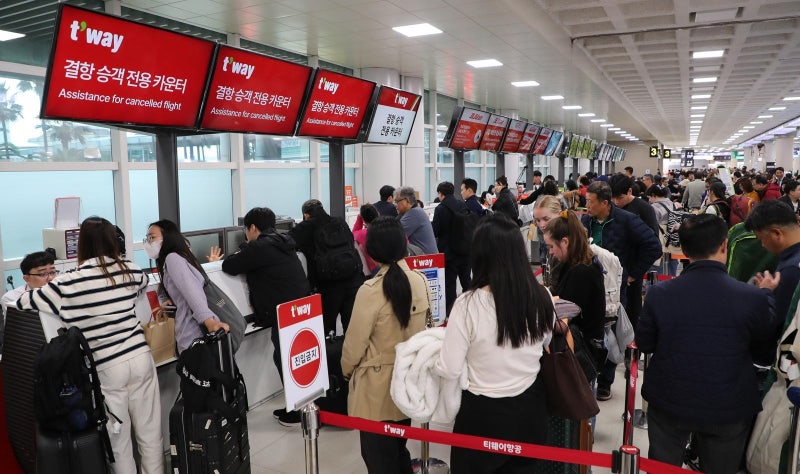 제주 어제 초속 30m 비바람… 항공기 246편 결항
