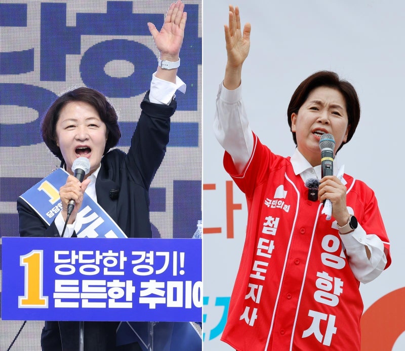 [출구조사]<b>추미애</b> 60.4 양향자 34.1…경기지사 민주 우세