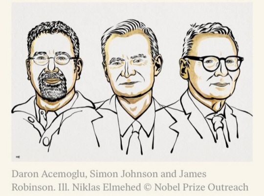 This year's Nobel Prize in Economics winners. Capture from the official Nobel Prize website
