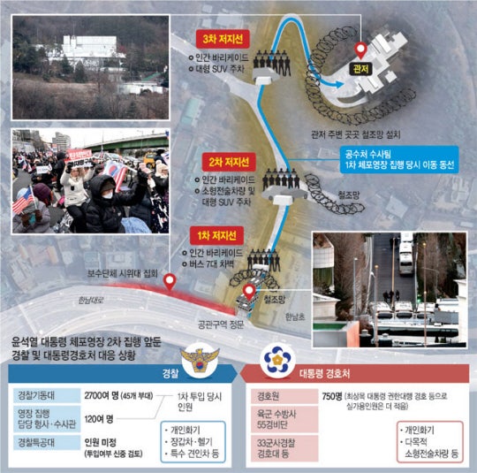 경찰, 尹<b>체포</b> 방해 26명 신원 확인 경호처에 요청