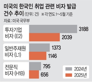 한국인 근로자 ‘투자기업 비자’ 1년새 36% ↓… ‘전문직 비자’도 17.5% ↓